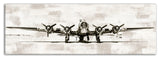 Vintage Distressed White Plane 12x36 Canvas Wall Art
