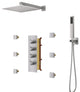 CASAINC 12" Wall Mounted Luxury Shower System Set w 6 Body Jets, Brushed Nickel