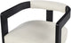 Manchester Faux Leather Upholstered Dining Chair, Cream, Black Finish