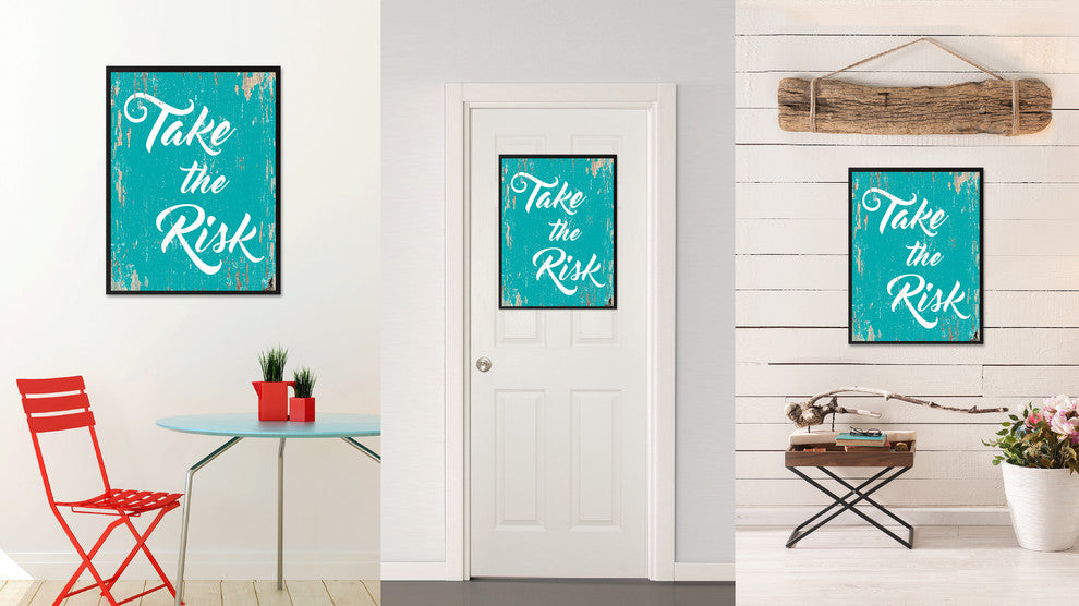 Take The Risk Inspirational, Canvas, Picture Frame, 28"X37"