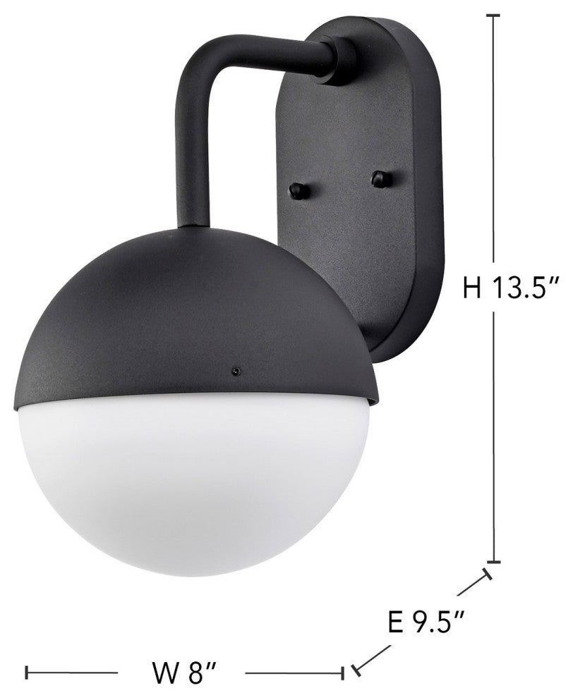 Atmosphere 6W LED Medium Wall Lantern, Matte Black/White Opal