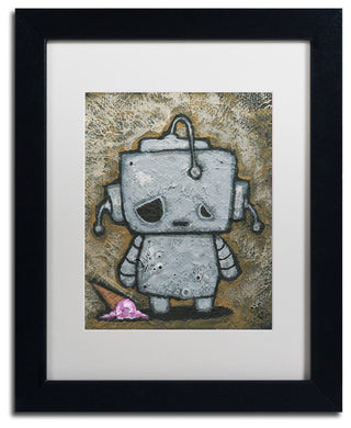 'Weebot-Icecream' Matted Framed Art, Black Frame, White Matte, 14x11