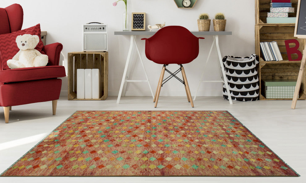 Balochi Holly Purple/Red Rug, 5'2x8'0