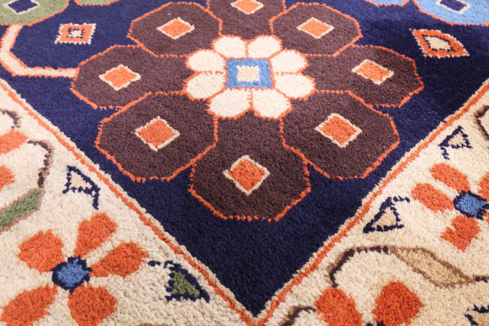 Signed Persian Varamin Hand-Knotted Wool Rug 10' 10" X 13' 10" Q10555