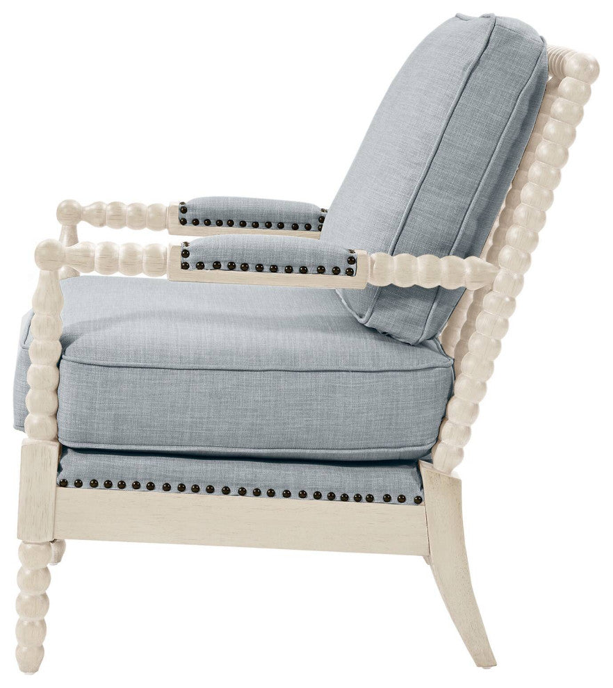 Madison Park Donohue Accent Arm Chair, Light Blue/Antique Cream
