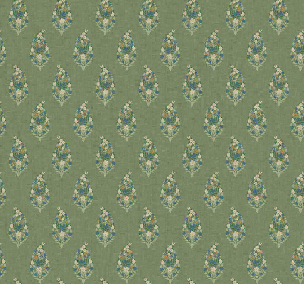 Paisley Green Wallpaper