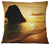 Amazing Evening Tropical Beach Seashore Throw Pillow, 16"x16"