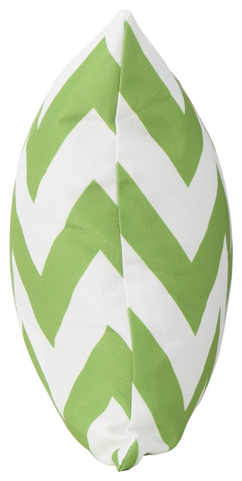 GDF Studio Embry Outdoor Chevron Water Resistant Rectangular Throw Pillow, Green
