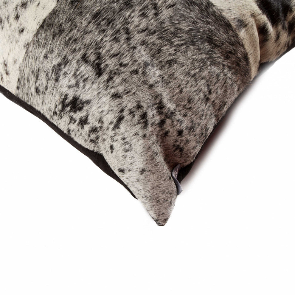 HomeRoots 18" x 18" x 5" Brilliant White Torino Kobe Cowhide Pillow