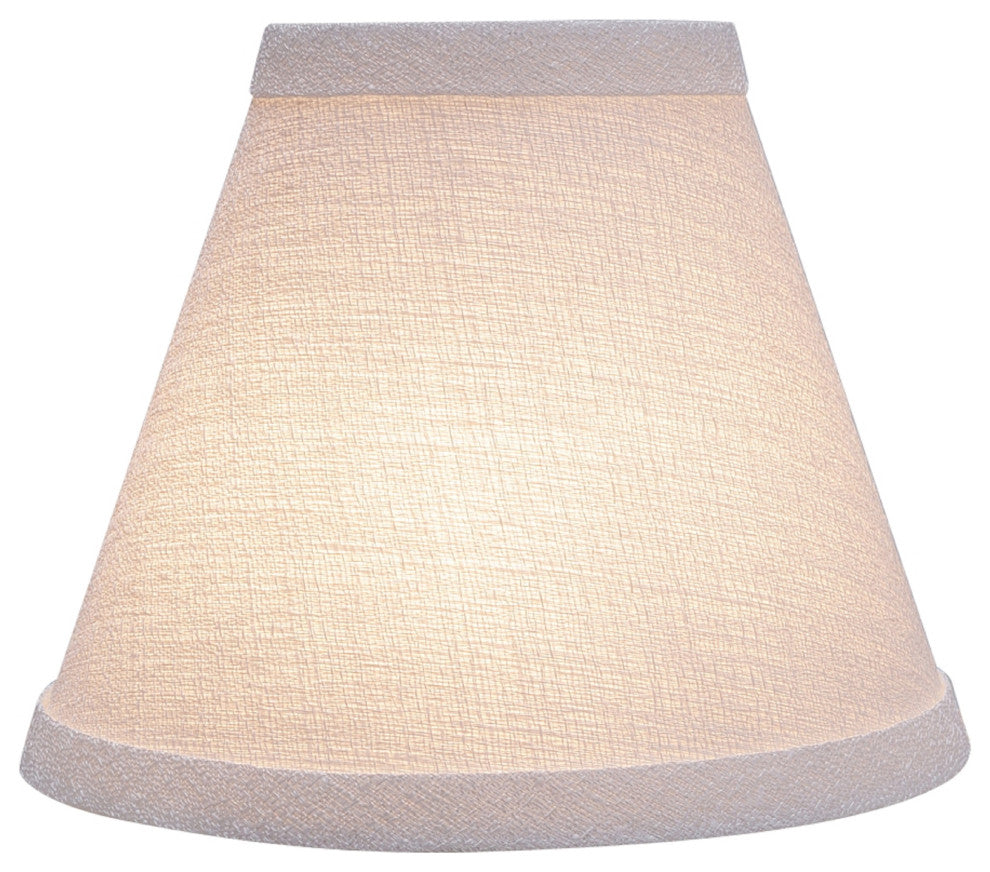 32119-6 Small Hardback Empire Chandelier Clip On Lamp Shade Pearl Linen 3"x6"x5"