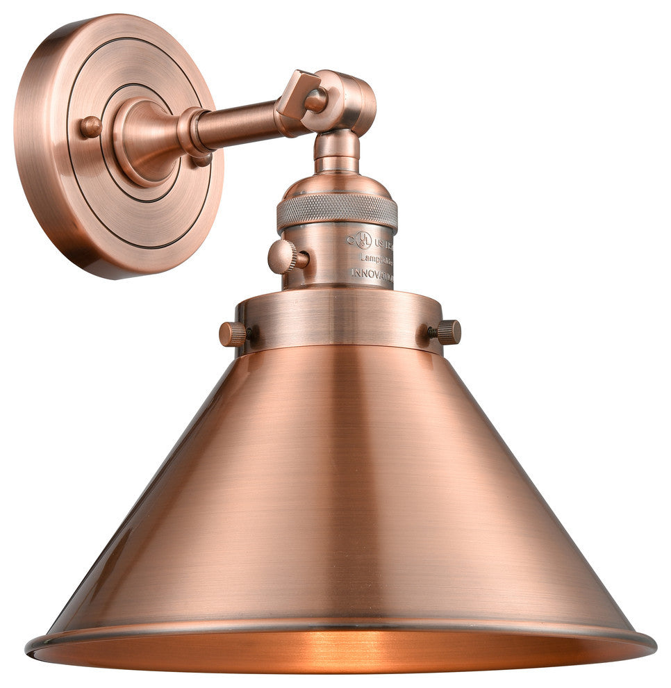 Briarcliff 1-Light LED Sconce, Antique Copper, Shade: Antique Copper