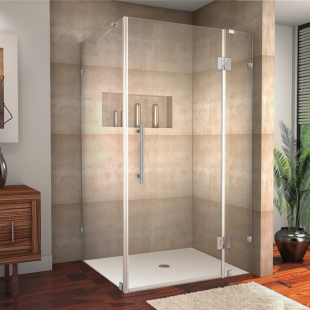 Aston Avalux Frameless Shower Enclosure, Chrome, 48"x36"x72"