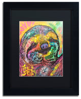 Dean Russo 'Sloth' Art, Black Frame, Black Mat, 11x14