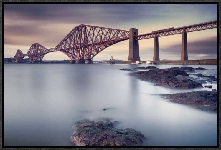 "Forth Rail Bridge" Framed Canvas Giclee by Martin Vlasko, 23x16"