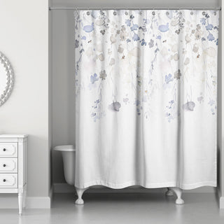 Blue Falling Branches 71x74 Shower Curtain