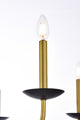 Charlie 36" Pendant, Black and Brass