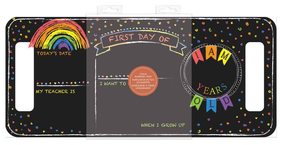 Last or First Day of School Rainbow Chalkboard