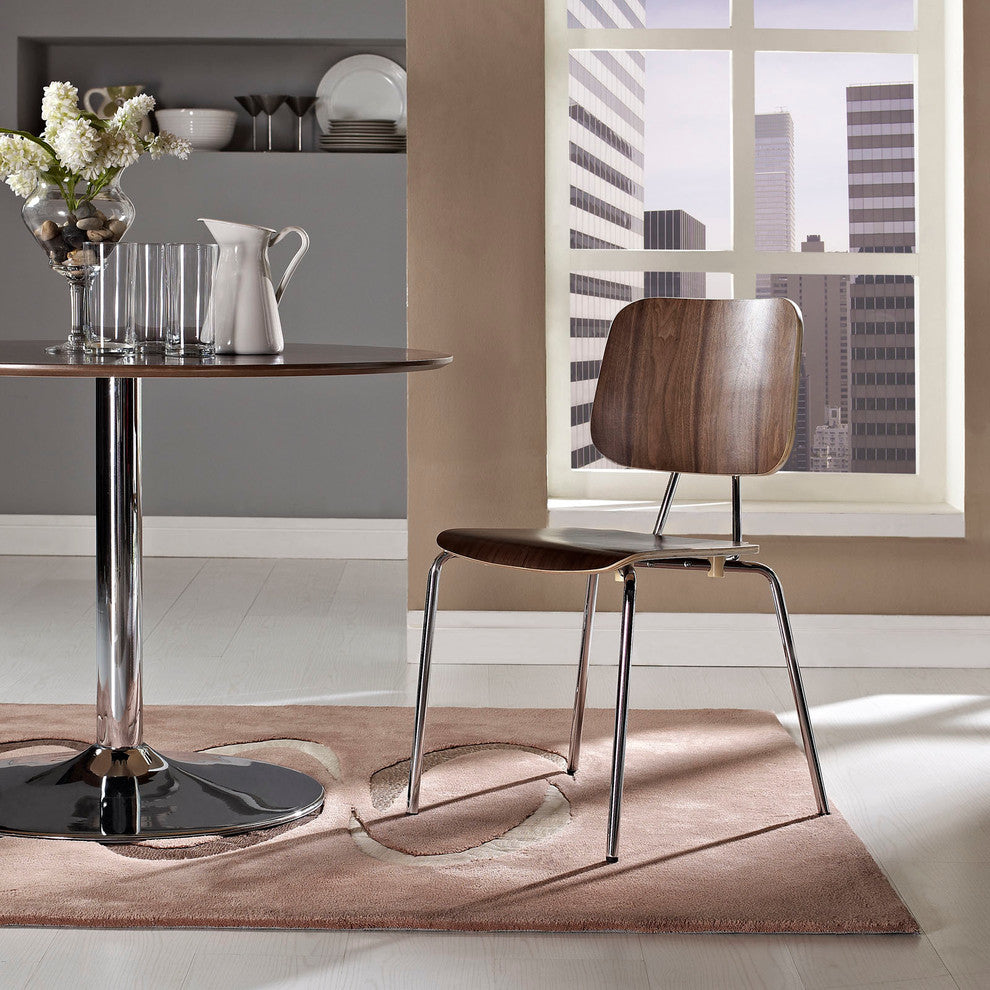 Modern Contemporary Kitchen Wood Dining Side Chair Walnut
