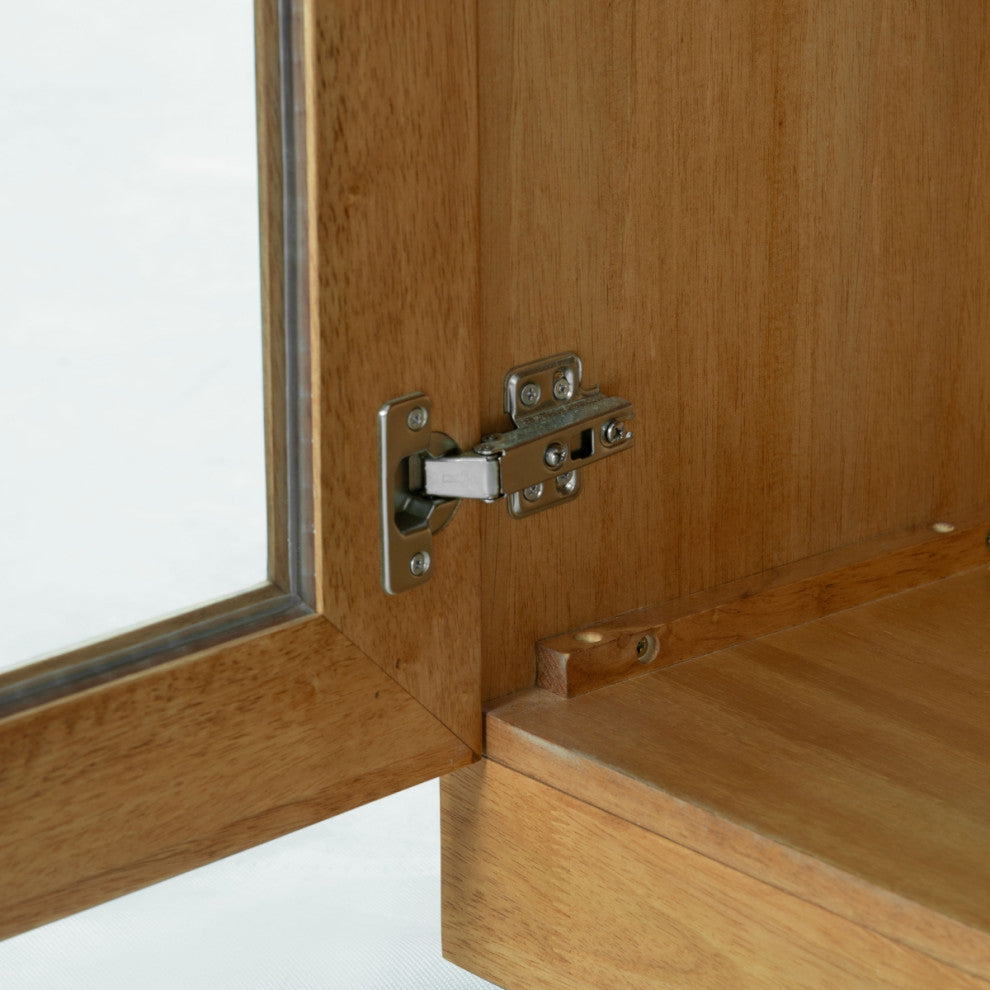 Safavieh Couture Roades Glass Cabinet Bookcase, Natural