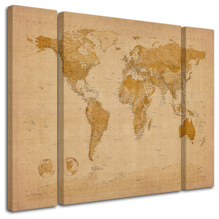 Michael Tompsett 'Antique World Map' Multi Panel Art Set, 32"x24"