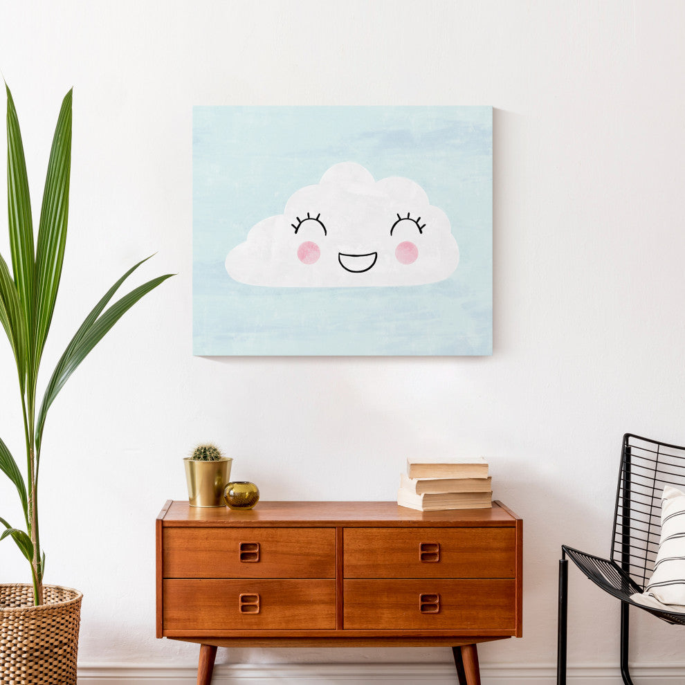 Happy Cloud In Blue Sky 24x20 Canvas Wall Art