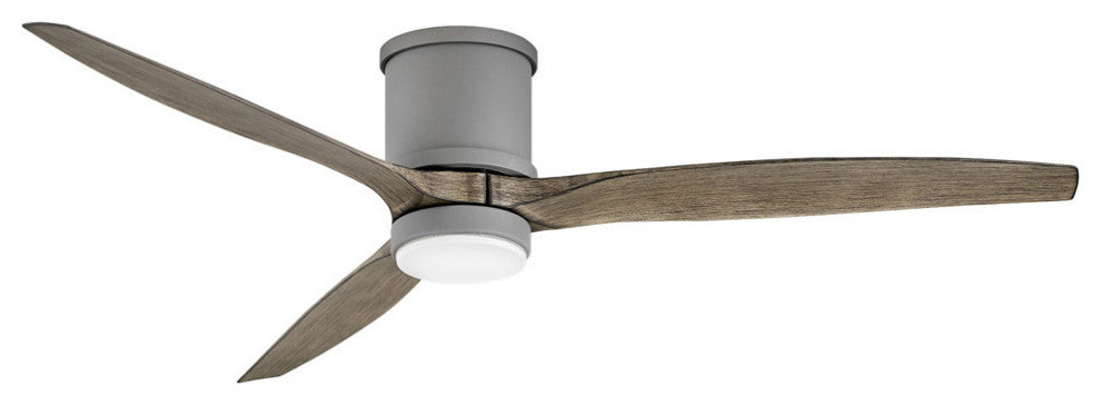 Hinkley Hover 60" Integrated LED Flush Mount Ceiling Fan, Graphite + Driftwood