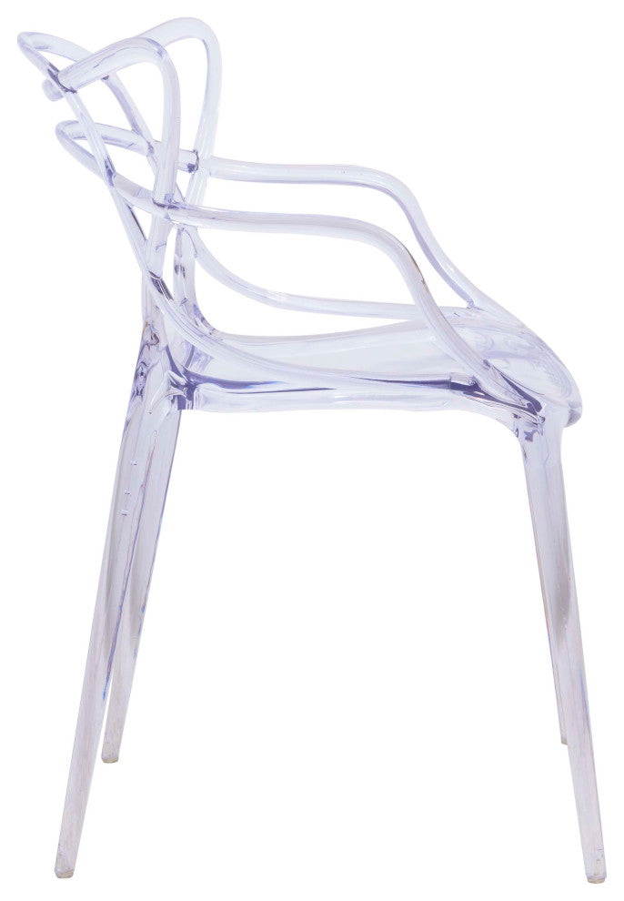 LeisureMod Milan Modern Wire Design Chair Clear