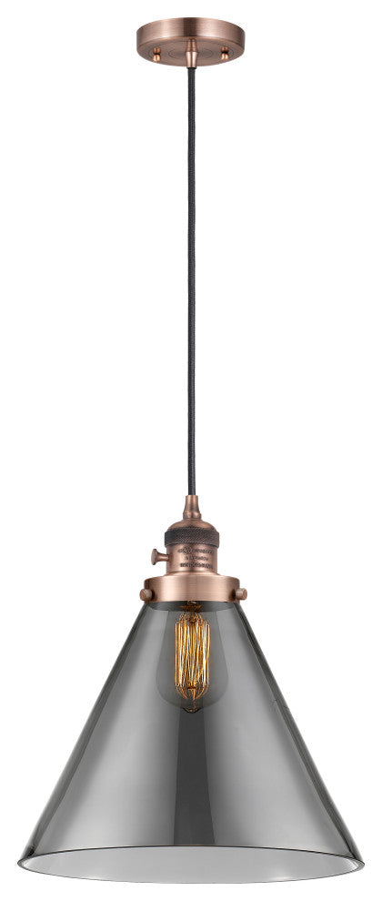 INNOVATIONS 201CSW-AC-G43-L 1-Light Mini Pendant Antique Copper