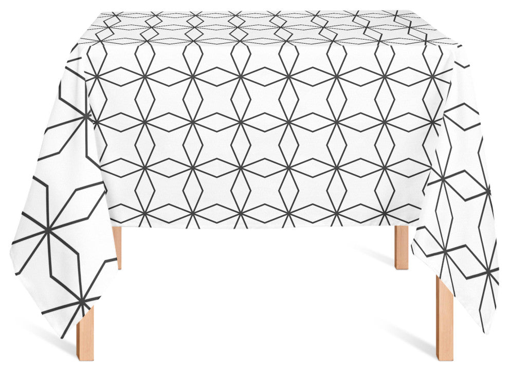 Crossed Line Pattern Black 58x58 Tablecloth