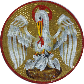 Holy Pelican - Religious Art Mosaic