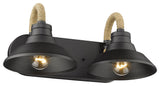Golden Lighting 3318-BA2 Journey 2 Light 8"W Vanity Light - Natural Black
