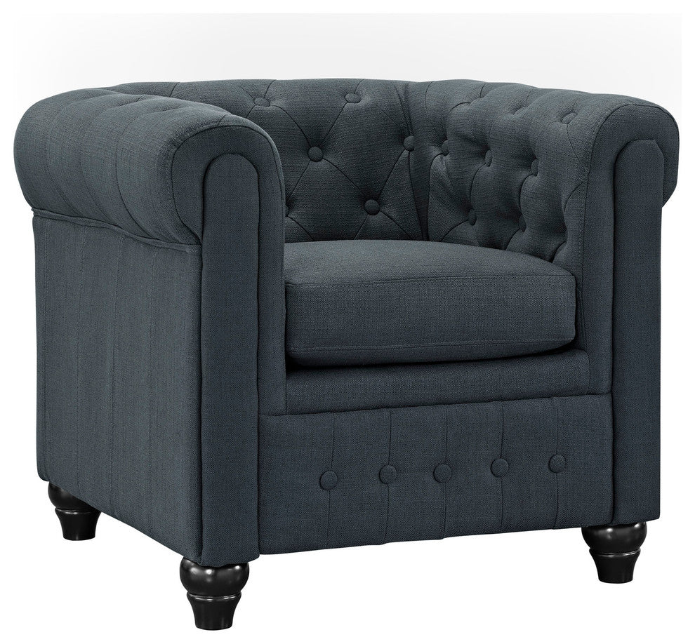 Modern Urban Contemporary 3-Piece Set, Fabric Living Room Set, Gray Fabric
