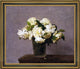 Henri FantinLatour White Roses in a Vase Framed Premium Canvas Print, 16"x20"