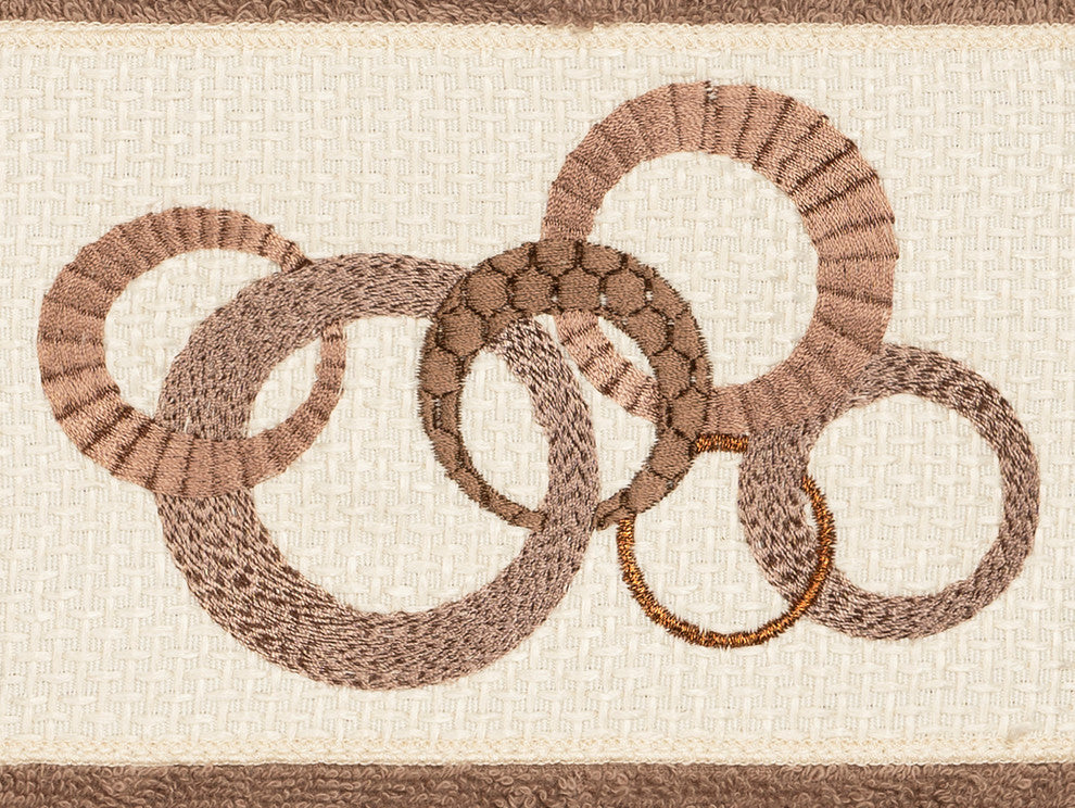 Linum Home Textiles Annabelle Embellished, Latte, Hand Towel, 4-Piece Set