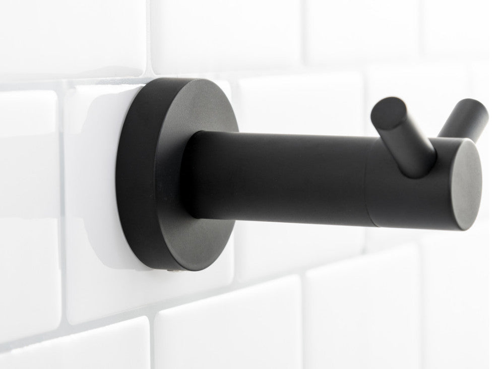 Italia Florence Series Double Robe Hook in Matte Black