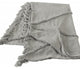 Gray Woven Cotton Solid Color Throw Blanket