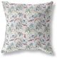 26" Light Green Gray Roses Indoor Outdoor Throw Pillow