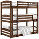 Pemberly Row Transitional Wood Twin over Twin Triple Bunk Bed in Mocha Brown