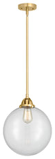 Beacon Mini Pendant, Satin Gold, Clear, Clear