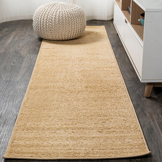 Haze Solid Low-Pile Runner Rug, Mustard, 2'x8'