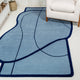Coastal Geometric Border Handwoven Wool Light  Rug