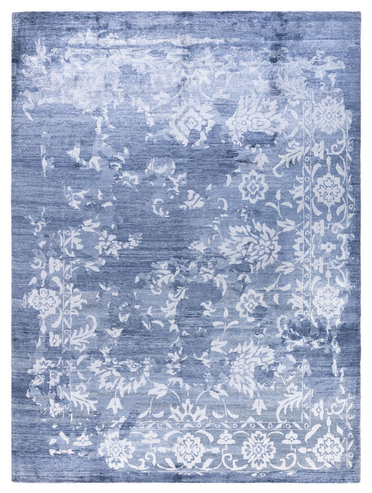 Modern One-of-a-Kind Hand-Knotted Area Rug Gray, 9' 2" x 12' 2"