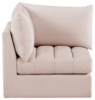 Jacob Velvet Upholstered Modular Corner Chair, Pink