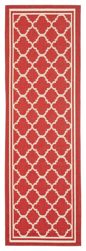 Safavieh Courtyard Cy6918-248 Red, Bone Area Rug, 2'4" X 9'11"