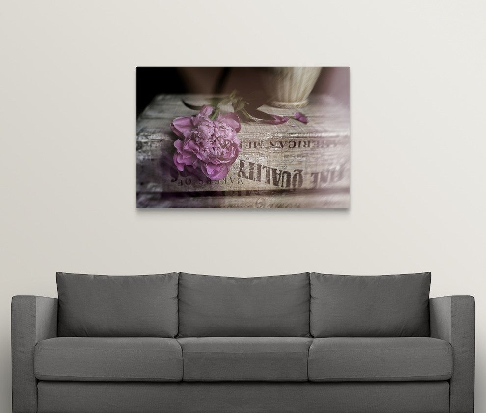 "Peony" Wrapped Canvas Art Print, 48"x32"x1.5"