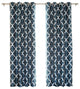 Moroccan Thermal Blackout Single Curtain Panel, Navy