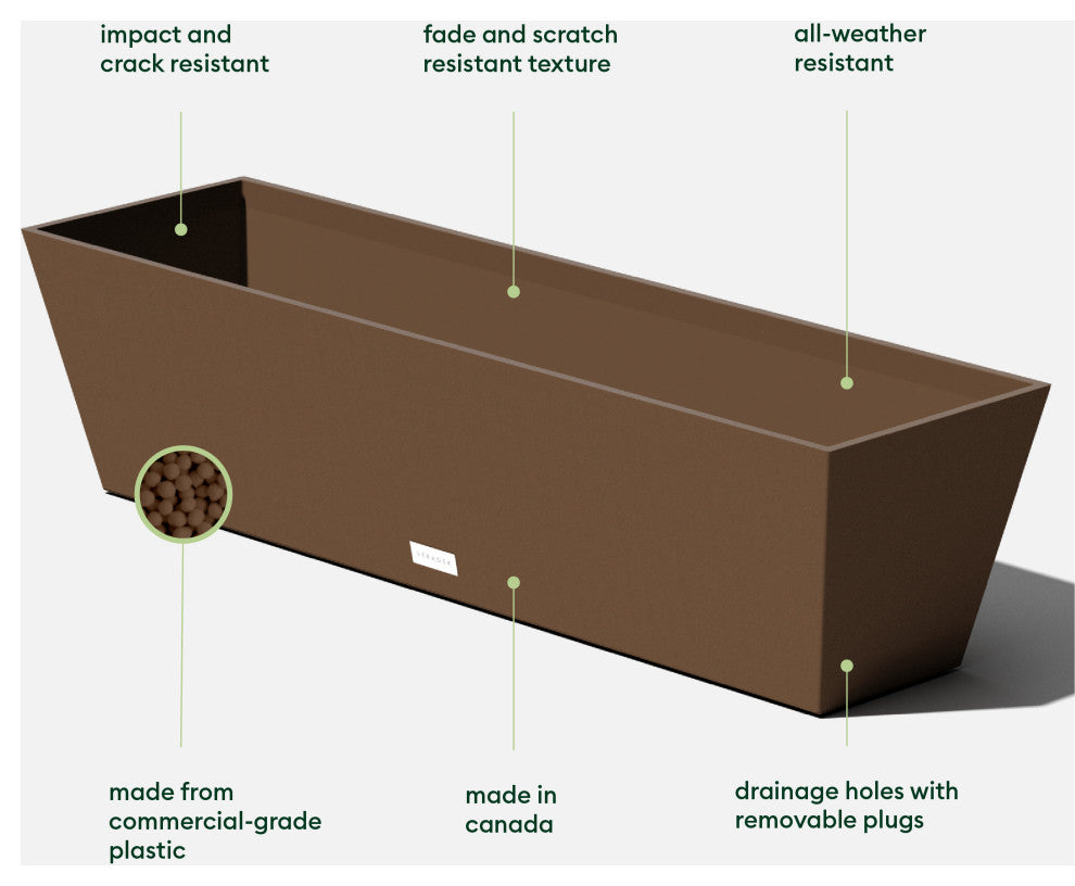 Veradek Pure Series Window Box, Espresso, 36 Inch, 2 Pack