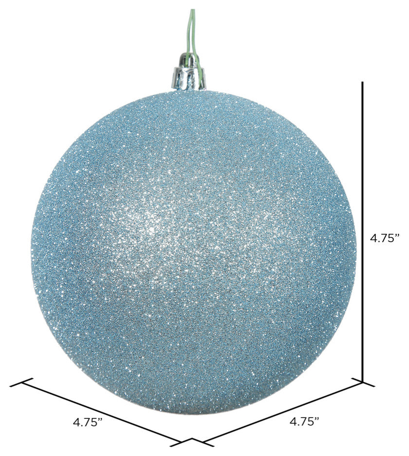 Vickerman N591232Dg 4.75" Baby Blue Glitter Ball Ornament, 4 Per Bag
