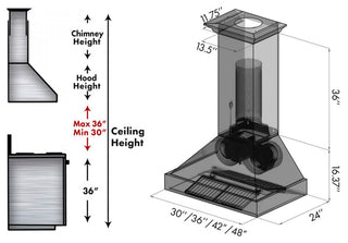 ZLINE 48 in. Designer Series Wall Mount Range Hood, 8667B-48