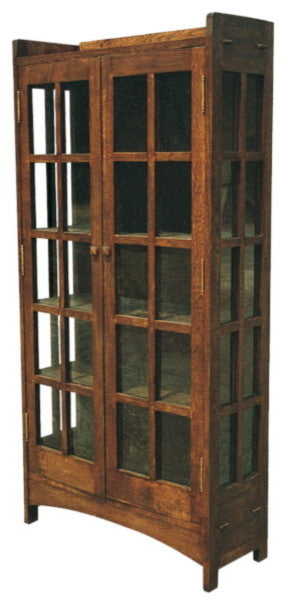 Arts and Crafts Mission Solid Oak China Cabinet